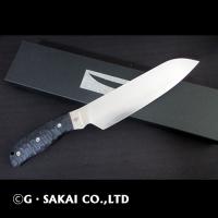【予約】K01SGA　三徳包丁　ブラックG-10　アイヌ柄