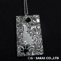 D002 ダマスカスネックレス　シルバーチェーン　サーバルキャット