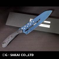 SABI NYAIFE KITCHEN 3 ミラーブルー 三徳包丁 ネコver