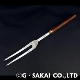 BBQ・ローストビーフ用二股大型フォーク　ウッド