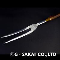 BBQ・ローストビーフ用二股大型フォーク　ウッド