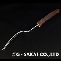 BBQ・ローストビーフ用二股大型フォーク　ウッド