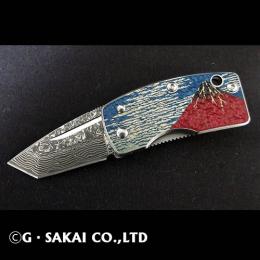 浮紋-UKIMON-　ダマスカス TANTO POINT 赤富士　