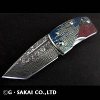 浮紋-UKIMON-　ダマスカス TANTO POINT 赤富士　