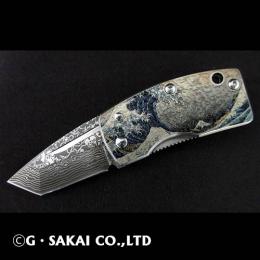 浮紋-UKIMON-　ダマスカス TANTO POINT 波