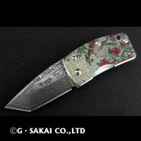 浮紋-UKIMON-　ダマスカス TANTO POINT 山茶花
